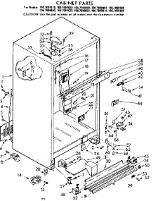 Cabinet Parts parts for Kenmore Refrigerator 106.7699650 (1067699650, 106 7699650) from AppliancePartsPros.com