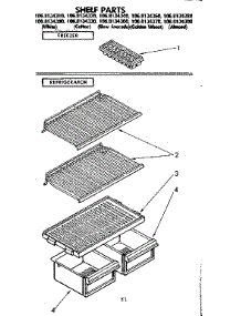 Shelf Parts parts for Kenmore Refrigerator 106.8134390 (1068134390, 106 8134390) from AppliancePartsPros.com