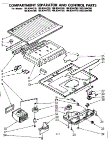 Compartment Separator And Control Parts parts for Kenmore Refrigerator 106.8344700 (1068344700, 106 8344700) from AppliancePartsPros.com