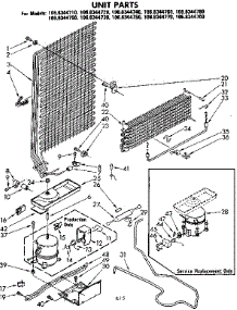 Unit Parts parts for Kenmore Refrigerator 106.8344700 (1068344700, 106 8344700) from AppliancePartsPros.com