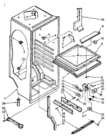 Liner parts for Kenmore Refrigerator 106.8354360 (1068354360, 106 8354360) from AppliancePartsPros.com