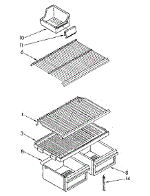 Shelf Parts parts for Kenmore Refrigerator 106.8364783 (1068364783, 106 8364783) from AppliancePartsPros.com