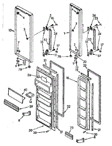 Door Parts parts for Kenmore Refrigerator 106.8432422 (1068432422, 106 8432422) from AppliancePartsPros.com