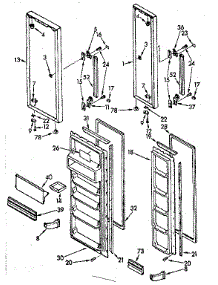 Door Parts parts for Kenmore Refrigerator 106.8432442 (1068432442, 106 8432442) from AppliancePartsPros.com