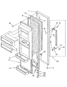 Refrigerator Door parts for Kenmore Refrigerator 106.8555681 (1068555681, 106 8555681) from AppliancePartsPros.com