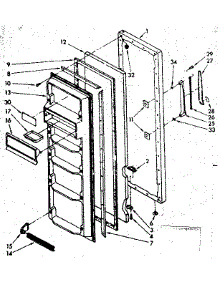 Refrigerator Door Parts parts for Kenmore Refrigerator 106.8559222 (1068559222, 106 8559222) from AppliancePartsPros.com