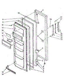 Refrigerator Door Parts parts for Kenmore Refrigerator 106.8579232 (1068579232, 106 8579232) from AppliancePartsPros.com