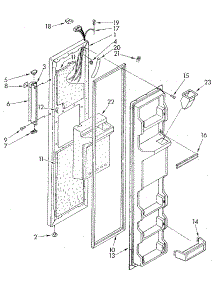 Freezer Door parts for Kenmore Refrigerator 106.8580371 (1068580371, 106 8580371) from AppliancePartsPros.com