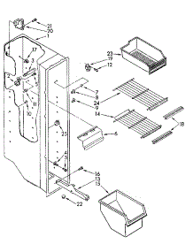 Freezer Liner Parts parts for Kenmore Refrigerator 106.8582480 (1068582480, 106 8582480) from AppliancePartsPros.com