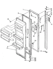 Refrigerator Door Parts parts for Kenmore Refrigerator 106.8582760 (1068582760, 106 8582760) from AppliancePartsPros.com