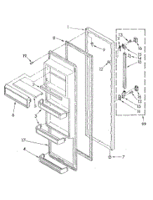 Refrigerator Door parts for Kenmore Refrigerator 106.8590212 (1068590212, 106 8590212) from AppliancePartsPros.com