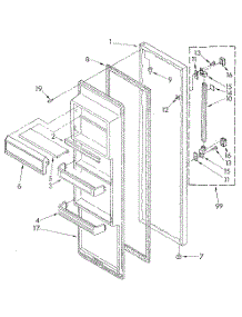 Refrigerator Door parts for Kenmore Refrigerator 106.8590311 (1068590311, 106 8590311) from AppliancePartsPros.com