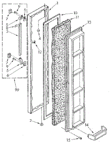 Freezer Door parts for Kenmore Refrigerator 106.8590311 (1068590311, 106 8590311) from AppliancePartsPros.com