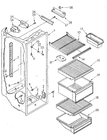 Refrigerator Liner parts for Kenmore Refrigerator 106.8590330 (1068590330, 106 8590330) from AppliancePartsPros.com