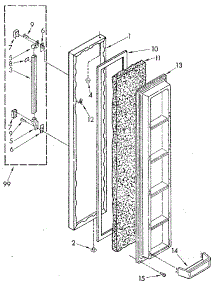 Freezer Door parts for Kenmore Refrigerator 106.8590330 (1068590330, 106 8590330) from AppliancePartsPros.com
