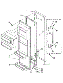 Refrigerator Door parts for Kenmore Refrigerator 106.8590562 (1068590562, 106 8590562) from AppliancePartsPros.com