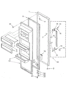Refrigerator Door parts for Kenmore Refrigerator 106.8595560 (1068595560, 106 8595560) from AppliancePartsPros.com