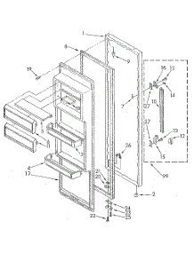 Refrigerator Door parts for Kenmore Refrigerator 106.8595563 (1068595563, 106 8595563) from AppliancePartsPros.com