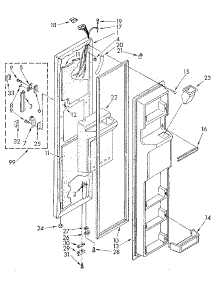 Freezer Door parts for Kenmore Refrigerator 106.8595563 (1068595563, 106 8595563) from AppliancePartsPros.com