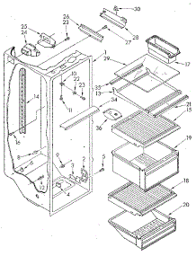 Refrigerator Liner parts for Kenmore Refrigerator 106.8595580 (1068595580, 106 8595580) from AppliancePartsPros.com