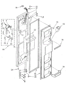 Freezer Door parts for Kenmore Refrigerator 106.8595580 (1068595580, 106 8595580) from AppliancePartsPros.com