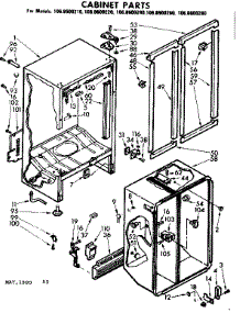 Cabinet Parts parts for Kenmore Refrigerator 106.8600210 (1068600210, 106 8600210) from AppliancePartsPros.com