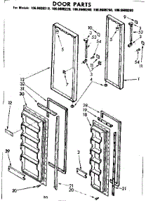 Door Parts parts for Kenmore Refrigerator 106.8600210 (1068600210, 106 8600210) from AppliancePartsPros.com