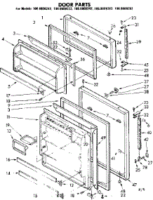 Door Parts parts for Kenmore Refrigerator 106.8609242 (1068609242, 106 8609242) from AppliancePartsPros.com