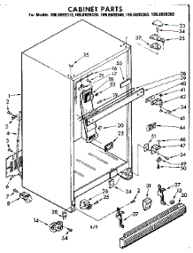 Cabinet Parts parts for Kenmore Refrigerator 106.8609310 (1068609310, 106 8609310) from AppliancePartsPros.com