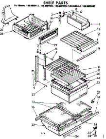 Shelf Parts parts for Kenmore Refrigerator 106.8609462 (1068609462, 106 8609462) from AppliancePartsPros.com