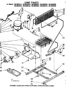 Unit Parts parts for Kenmore Refrigerator 106.8609510 (1068609510, 106 8609510) from AppliancePartsPros.com