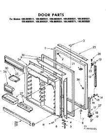 Door Parts parts for Kenmore Refrigerator 106.8609591 (1068609591, 106 8609591) from AppliancePartsPros.com