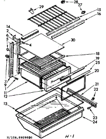 Shelf Parts parts for Kenmore Refrigerator 106.8609670 (1068609670, 106 8609670) from AppliancePartsPros.com