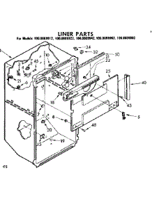 Liner Parts parts for Kenmore Refrigerator 106.8609922 (1068609922, 106 8609922) from AppliancePartsPros.com