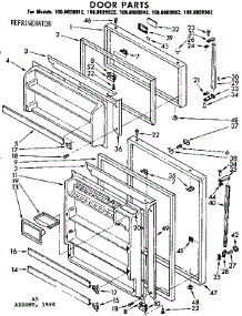 Door Parts parts for Kenmore Refrigerator 106.8609982 (1068609982, 106 8609982) from AppliancePartsPros.com