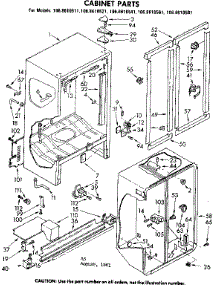 Cabinet Parts parts for Kenmore Refrigerator 106.8610521 (1068610521, 106 8610521) from AppliancePartsPros.com