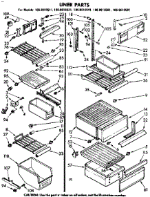 Liner Parts parts for Kenmore Refrigerator 106.8610521 (1068610521, 106 8610521) from AppliancePartsPros.com