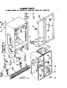 Cabinet Parts parts for Kenmore Refrigerator 106.8611342 (1068611342, 106 8611342) from AppliancePartsPros.com