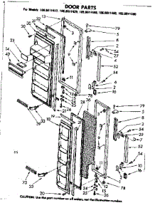 Door Parts parts for Kenmore Refrigerator 106.8611480 (1068611480, 106 8611480) from AppliancePartsPros.com