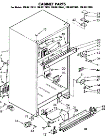 Cabinet Parts parts for Kenmore Refrigerator 106.8612940 (1068612940, 106 8612940) from AppliancePartsPros.com
