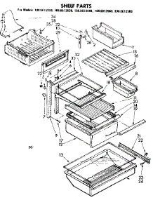 Shelf Parts parts for Kenmore Refrigerator 106.8612940 (1068612940, 106 8612940) from AppliancePartsPros.com