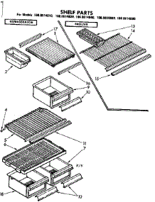 Shelf Parts parts for Kenmore Refrigerator 106.8614810 (1068614810, 106 8614810) from AppliancePartsPros.com