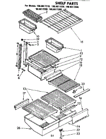 Shelf Parts parts for Kenmore Refrigerator 106.8617240 (1068617240, 106 8617240) from AppliancePartsPros.com
