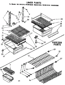 Liner Parts parts for Kenmore Refrigerator 106.8618210 (1068618210, 106 8618210) from AppliancePartsPros.com