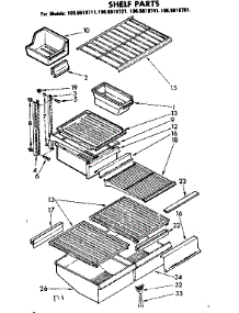 Shelf Parts parts for Kenmore Refrigerator 106.8618721 (1068618721, 106 8618721) from AppliancePartsPros.com