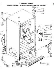 Cabinet Parts parts for Kenmore Refrigerator 106.8619221 (1068619221, 106 8619221) from AppliancePartsPros.com