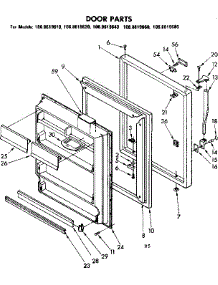 Door Parts parts for Kenmore Refrigerator 106.8619610 (1068619610, 106 8619610) from AppliancePartsPros.com
