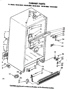 Cabinet Parts parts for Kenmore Refrigerator 106.8619610 (1068619610, 106 8619610) from AppliancePartsPros.com