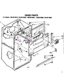 Liner Parts parts for Kenmore Refrigerator 106.8619610 (1068619610, 106 8619610) from AppliancePartsPros.com