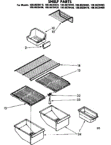 Shelf Parts parts for Kenmore Refrigerator 106.8628430 (1068628430, 106 8628430) from AppliancePartsPros.com